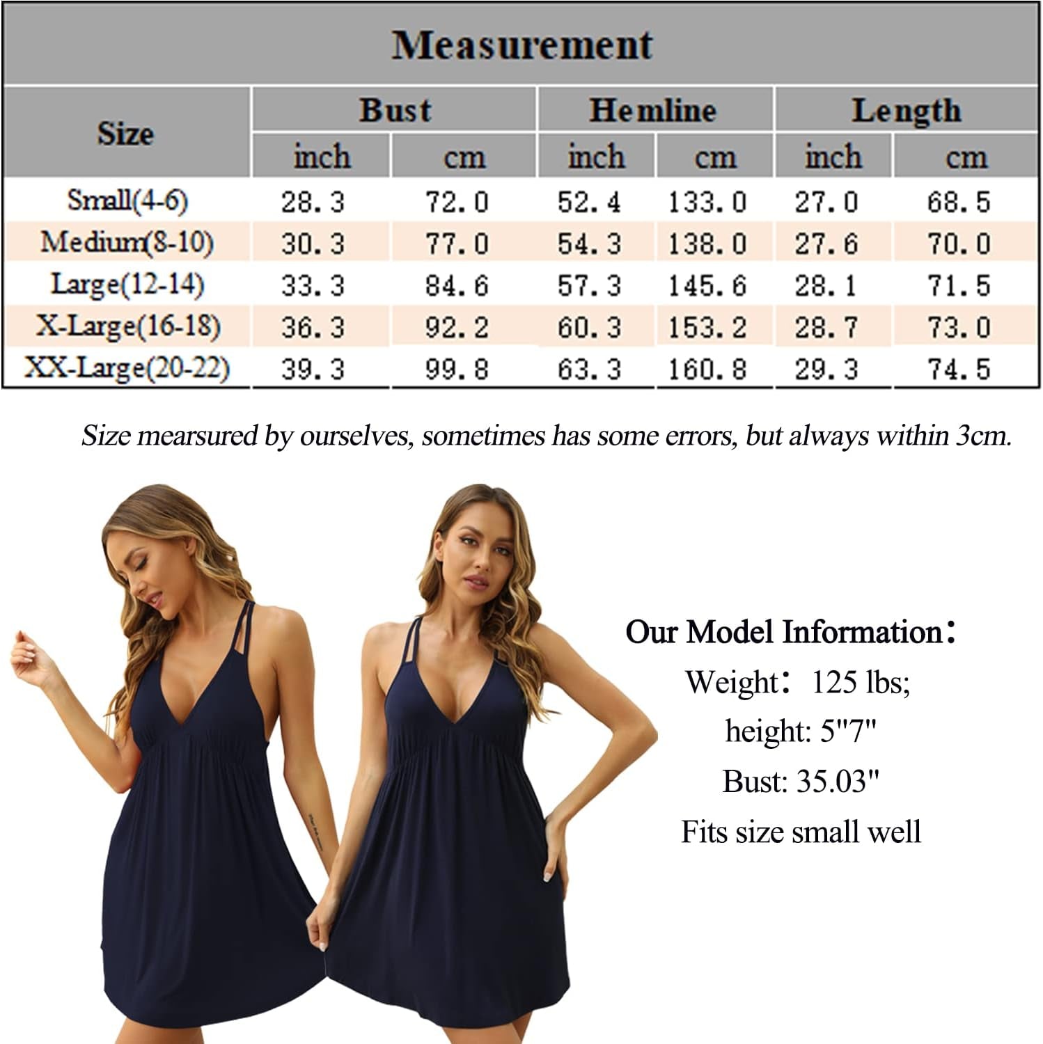 Sexy Lingerie Sleepwear for Women Pajamas Chemises V-Neck Full Slip Babydoll Nightgown Dress S-XXL